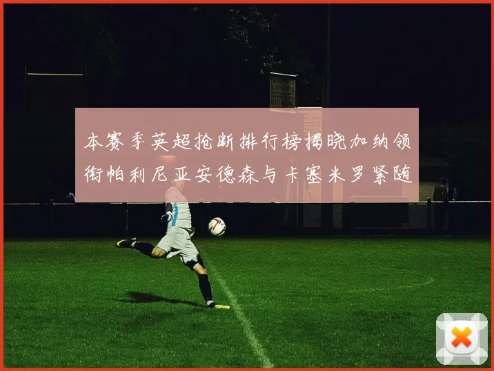 本赛季英超抢断排行榜揭晓加纳领衔帕利尼亚安德森与卡塞米罗紧随其后